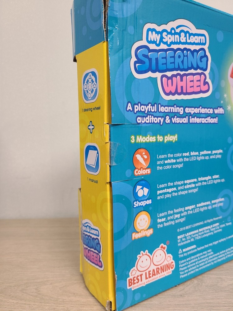 DMG PKG My Spin & Learn Steering Wheel Interactive Toy Lights and Sounds