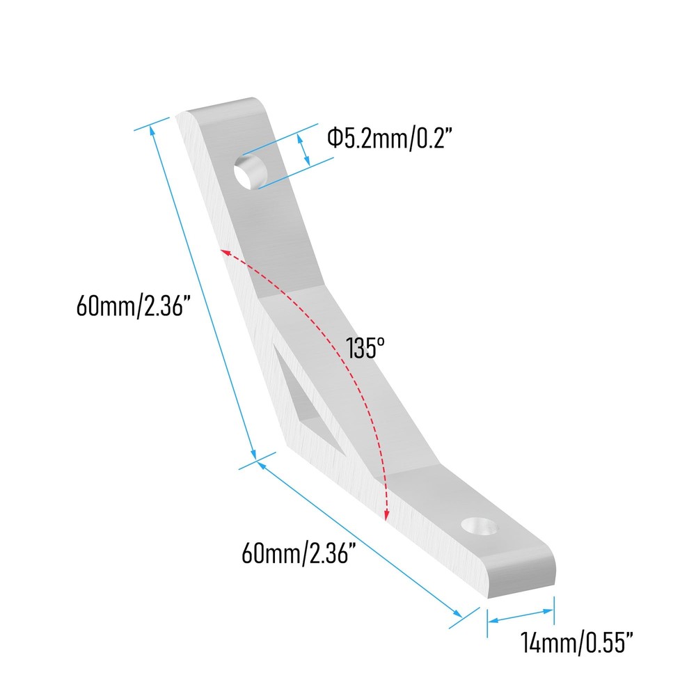 2PCS 135 Degree Angle 2020 Aluminum Corner Brackets Profile Corner Joint Conn...