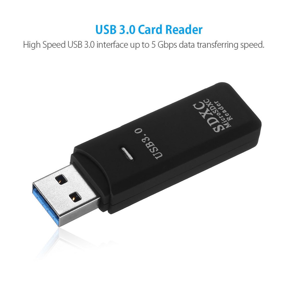 2 in 1 USB 3.0 Micro SD SDXC TF T-Flash Memory Card Reader Adapter High Speed US