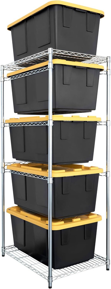 Saferacks 5-Tier Steel Tote Rack WS-BR27 - Maximize Space, Declutter, NSF Certif
