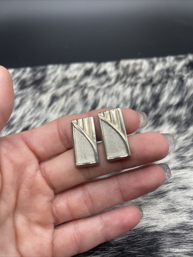 Stunning Silvertone Vintage Cuff Links #Q34