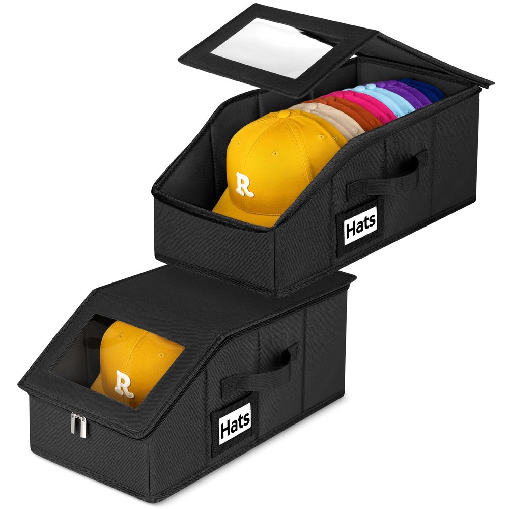 2 Pack Stackable Hat Storage for Baseball Caps, Holds 28 Caps - Closet Organi...