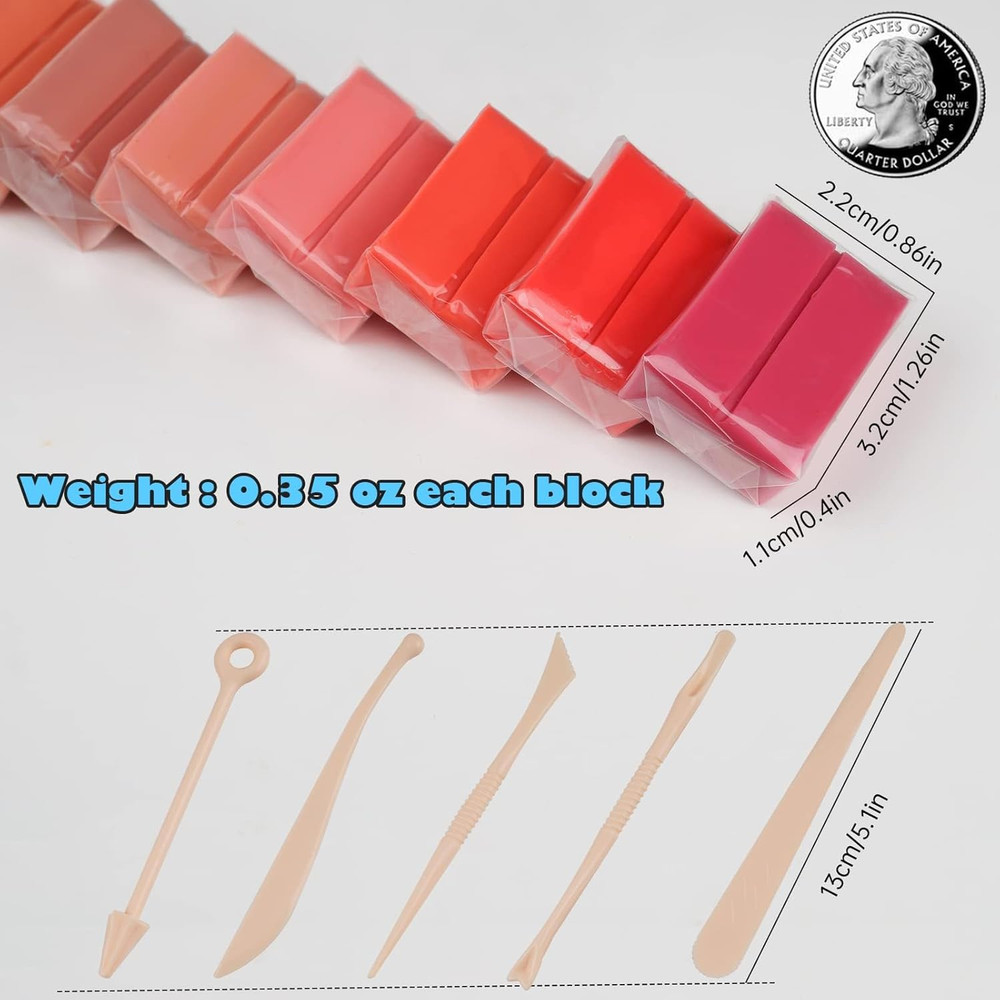 100PCS Polymer Clay Value Pack, 82 Colors, Small Blocks Starter Kit, Oven Bake