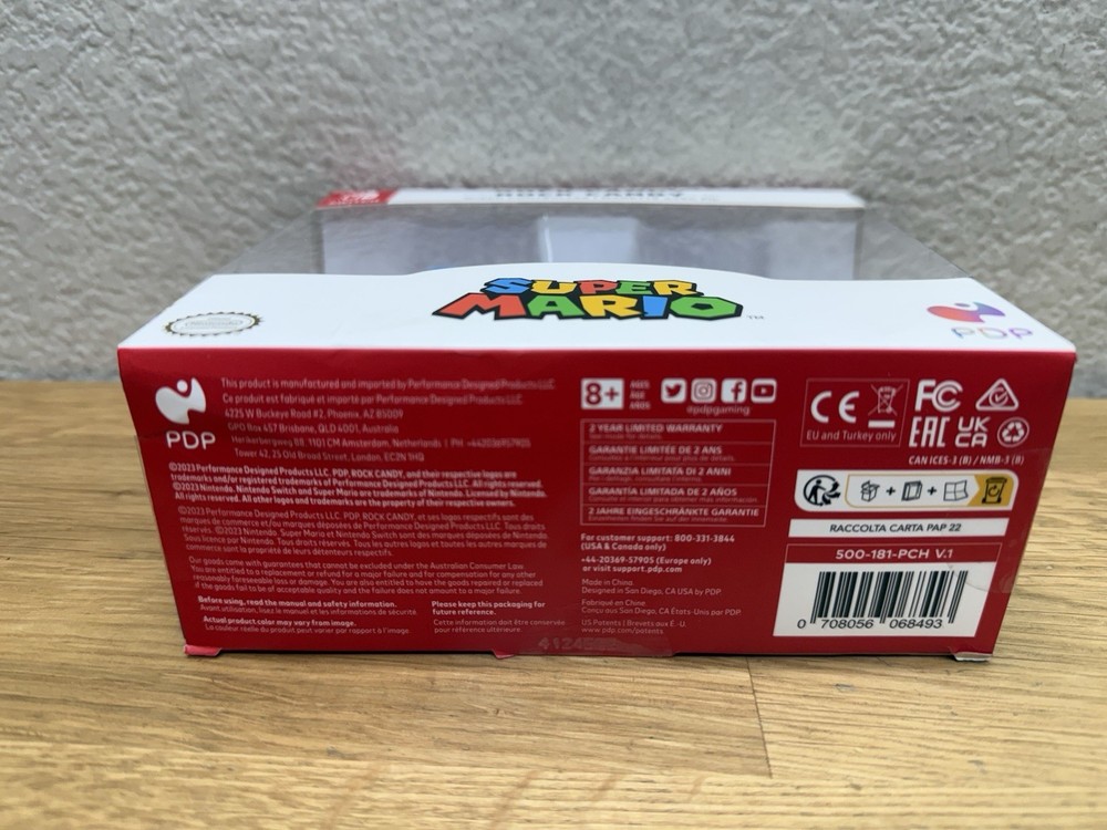 PDP Rock Candy Princess Peach Wired Power Nintendo Switch Controller Sealed