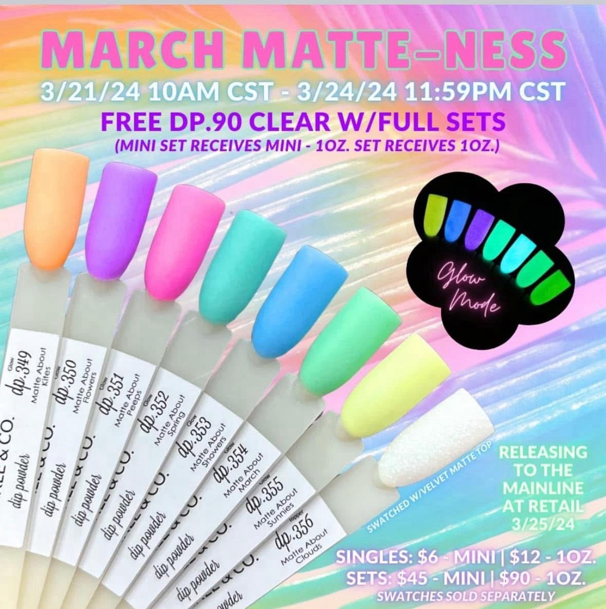 Sparkle & co Nail Dip Powder Matte About Kites Neon Pastel Tangerine Orange Glow