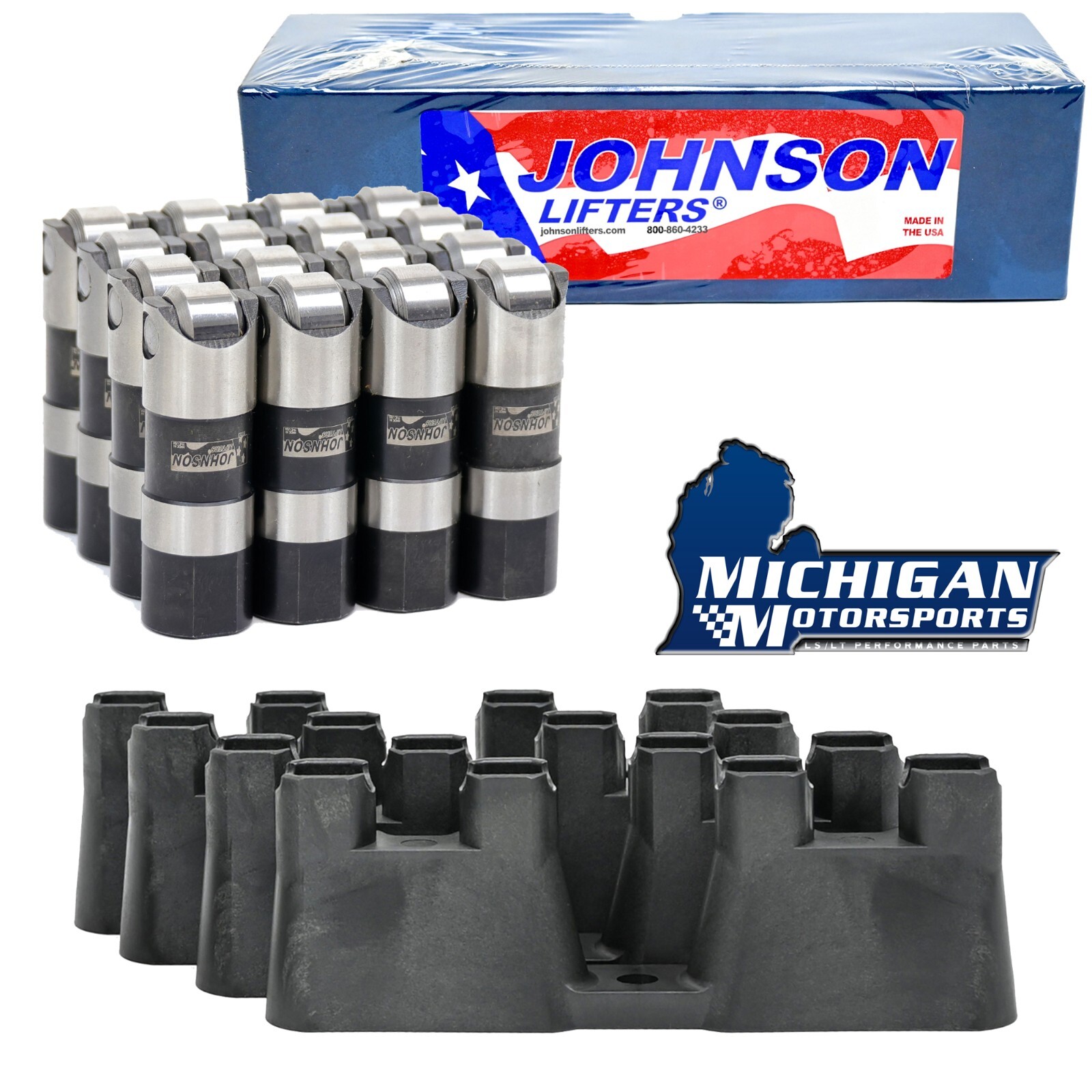 Johnson 2110R Drop-In Slow Leakdown Lifters with GM Trays LS LS1 LS3 5.3 6.0 6.2
