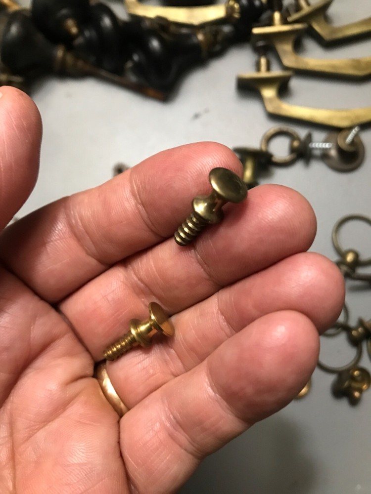 RARE 19th Century STLYE SOLID BRASS SMALL FEDERAL STYLE Original KNOBS Per knob