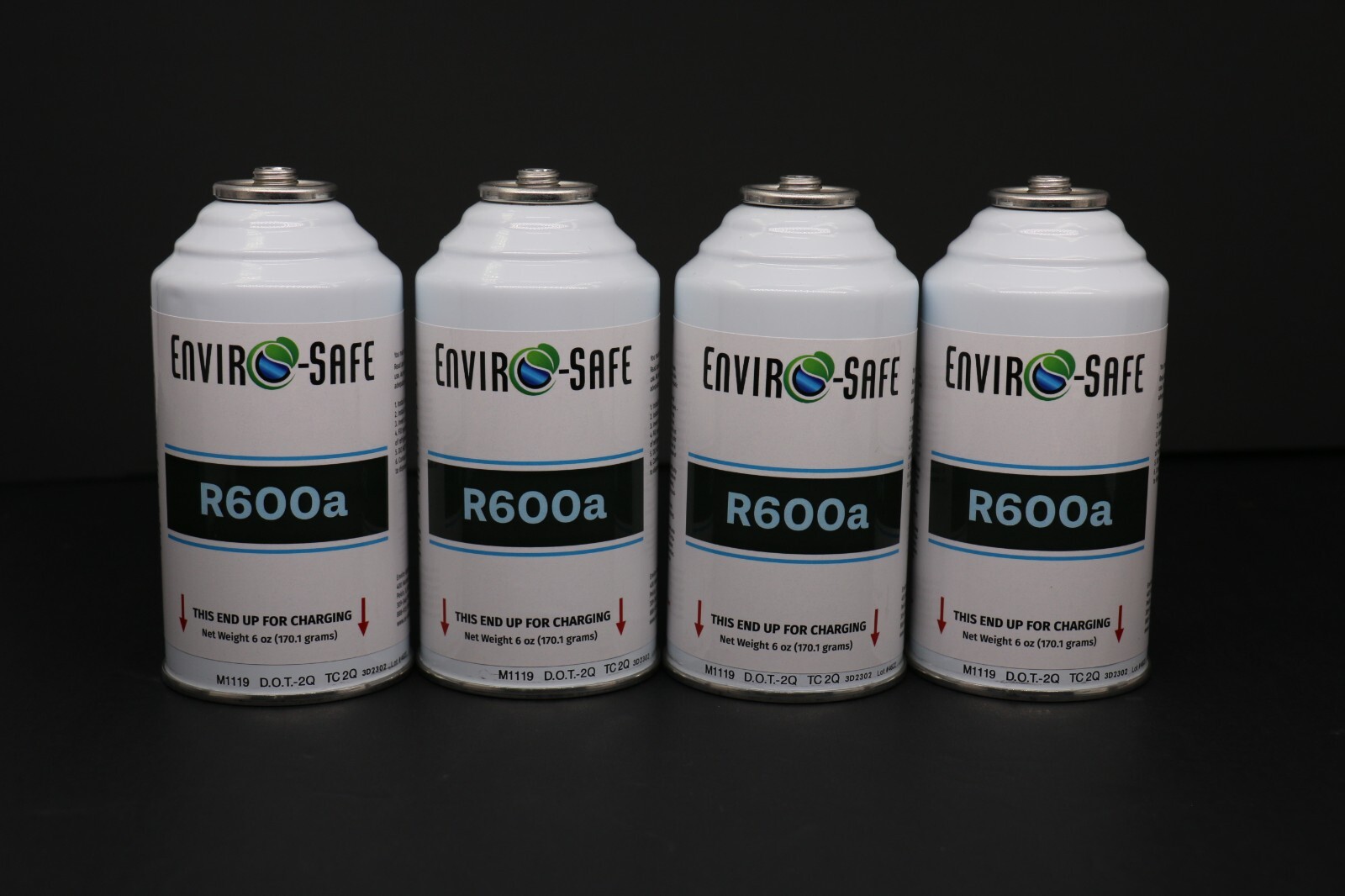 Enviro-Safe R-600a Refrigerant Inverted Piercing 6 oz 4 Cans #8070