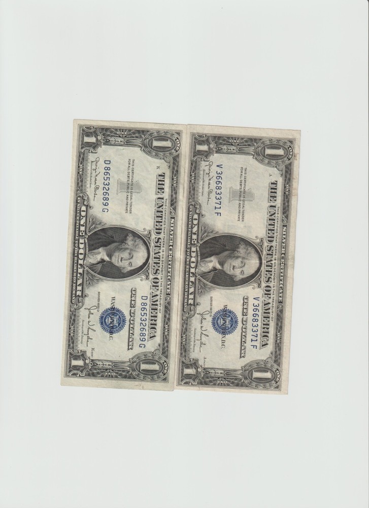 2 Lightly Circulated 1935-D Silver Certificates
