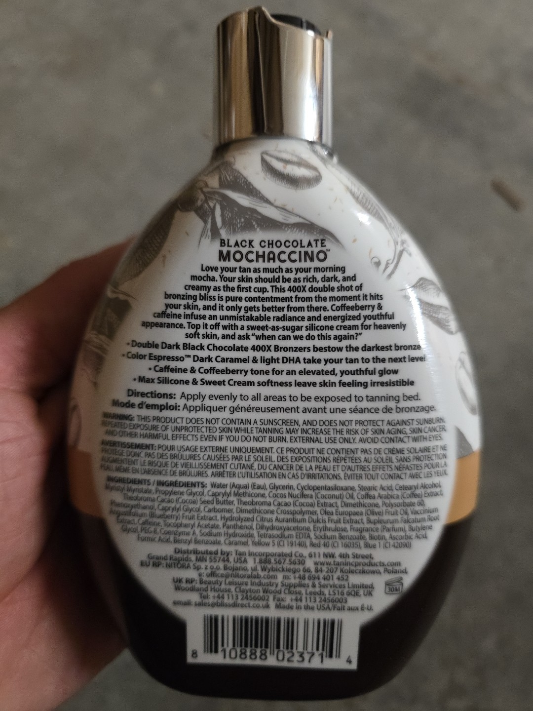 12 PACK - Black Chocolate 400X Espresso Dark Roast Bronzer Tanning Bed Lotion