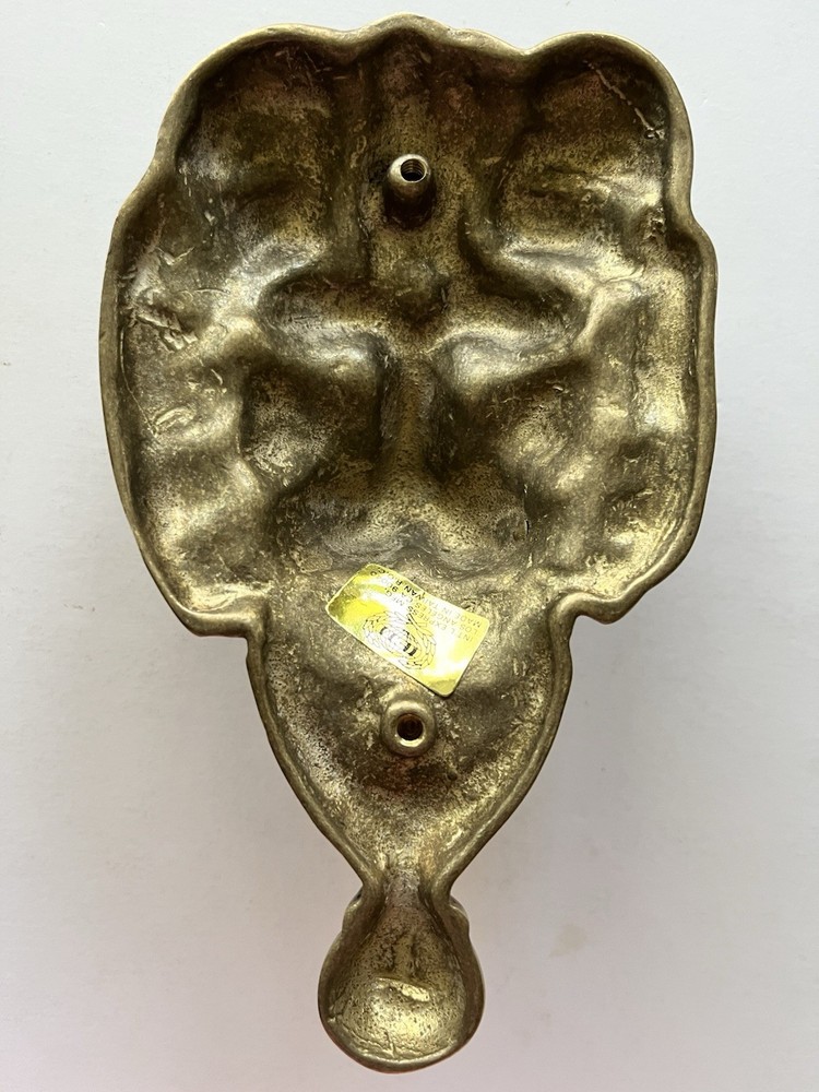 Brass Lion Head Gothic Architectural Door Knocker Attached Striker Screws