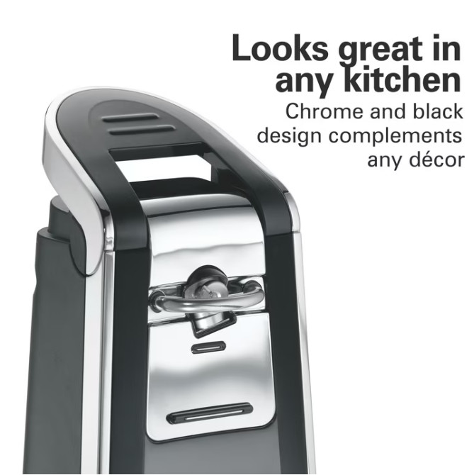 Hamilton Beach Smooth Edge Automatic Electric Can Opener, Black & Stainless