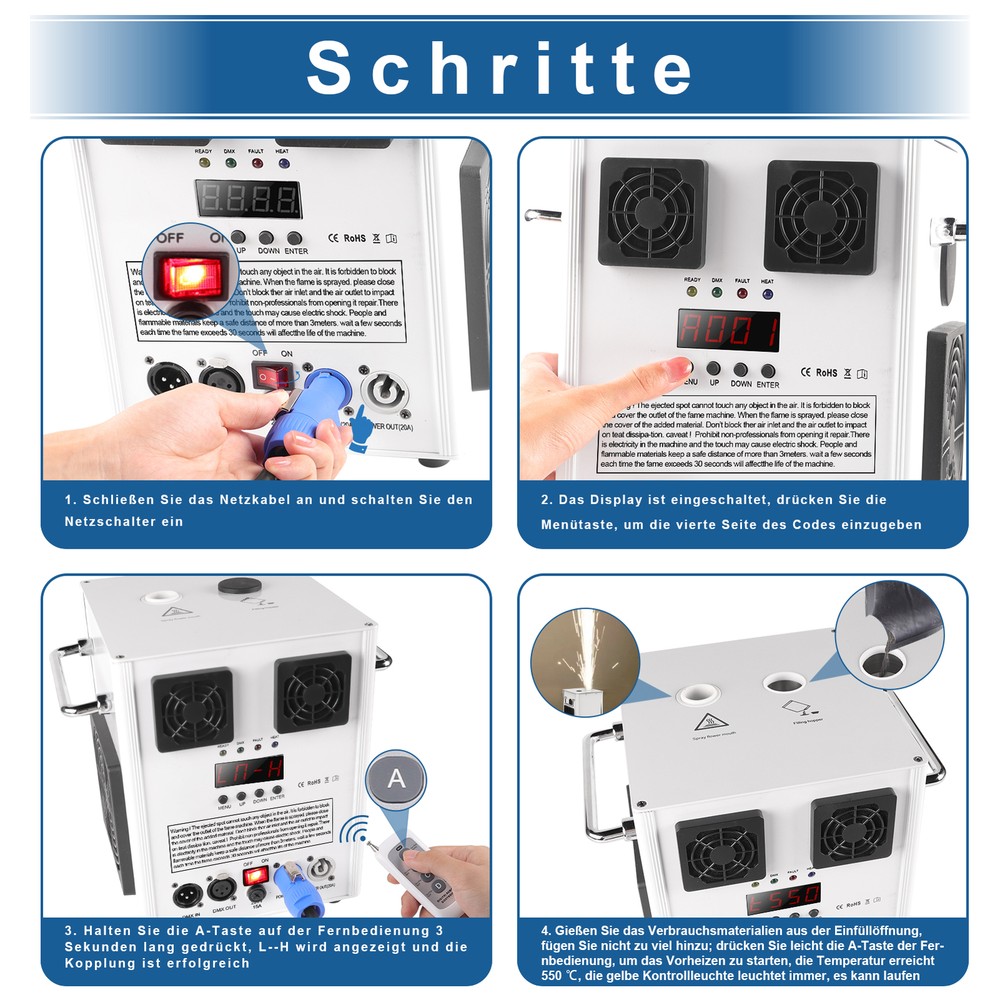 700W Cold Spark Machine Firework Stage Effect Machine DMX Wedding Party DJ Event