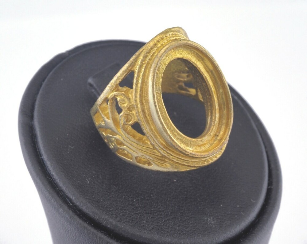 Ring Adjustable Ring Bezel - Raw brass 18mm 7.5US inner size - Adjustable 2840