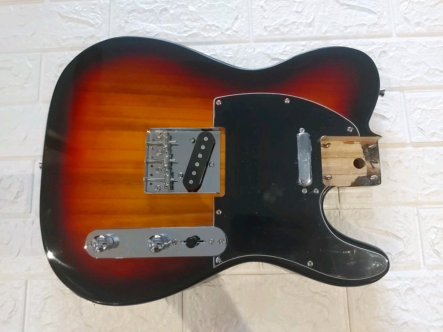 NEW LOADED Tele Style BODY Telecaster Sunburst On Black FAST SHIP! VERY NICE!