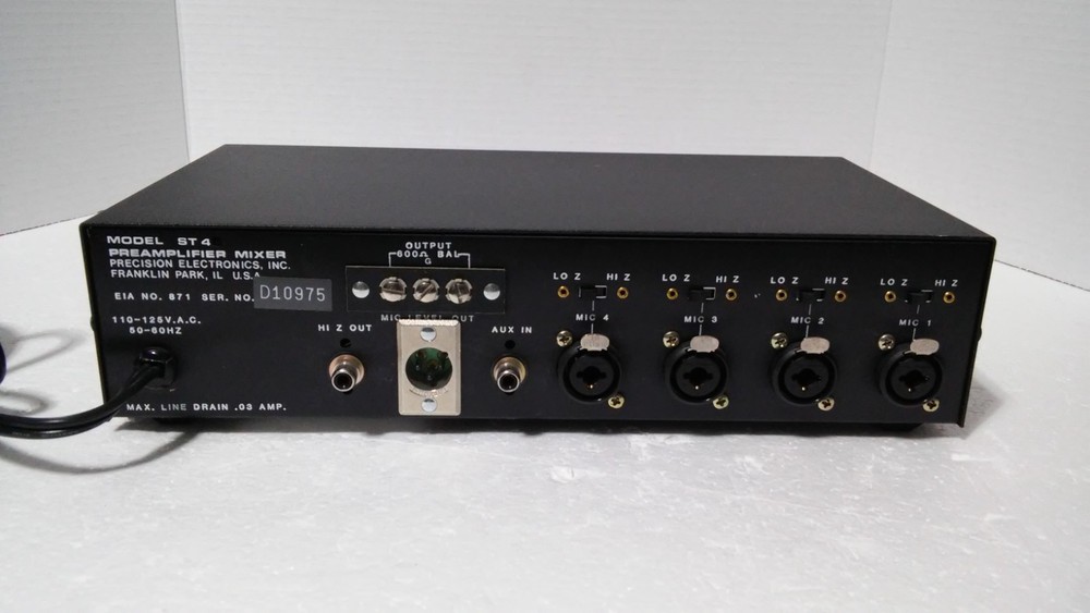 Precision Electronics Inc Preamplifier Mixer Model ST 4 Unit.