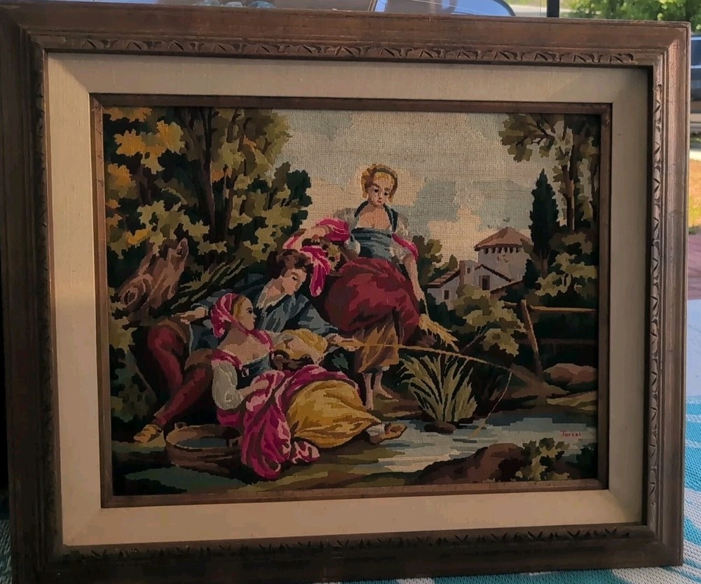Framed Antique Needlepoint