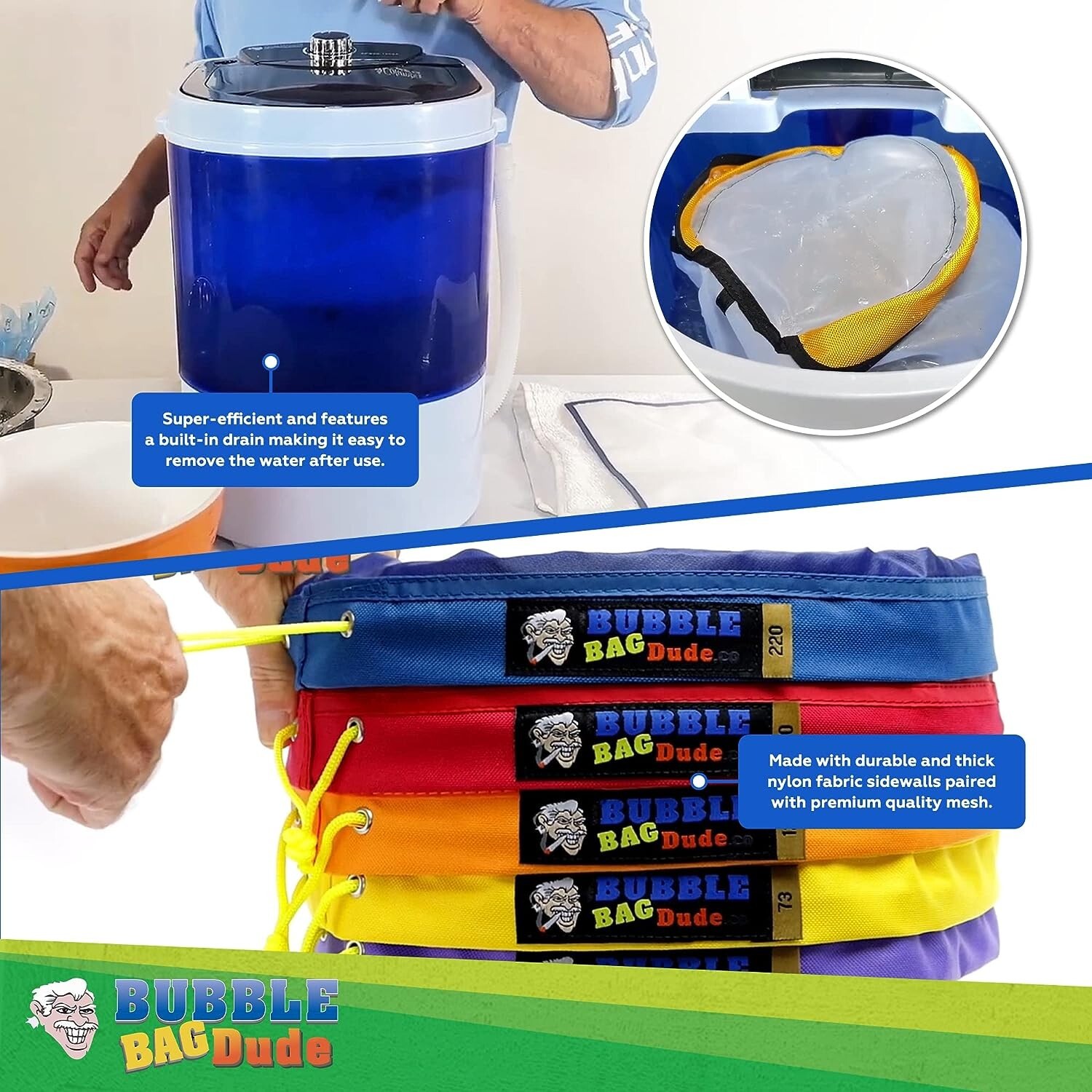 BUBBLEBAGDUDE Bubble Machine 5 Gallon with 5 Bag Kit Bubble Hash Bags Extractor