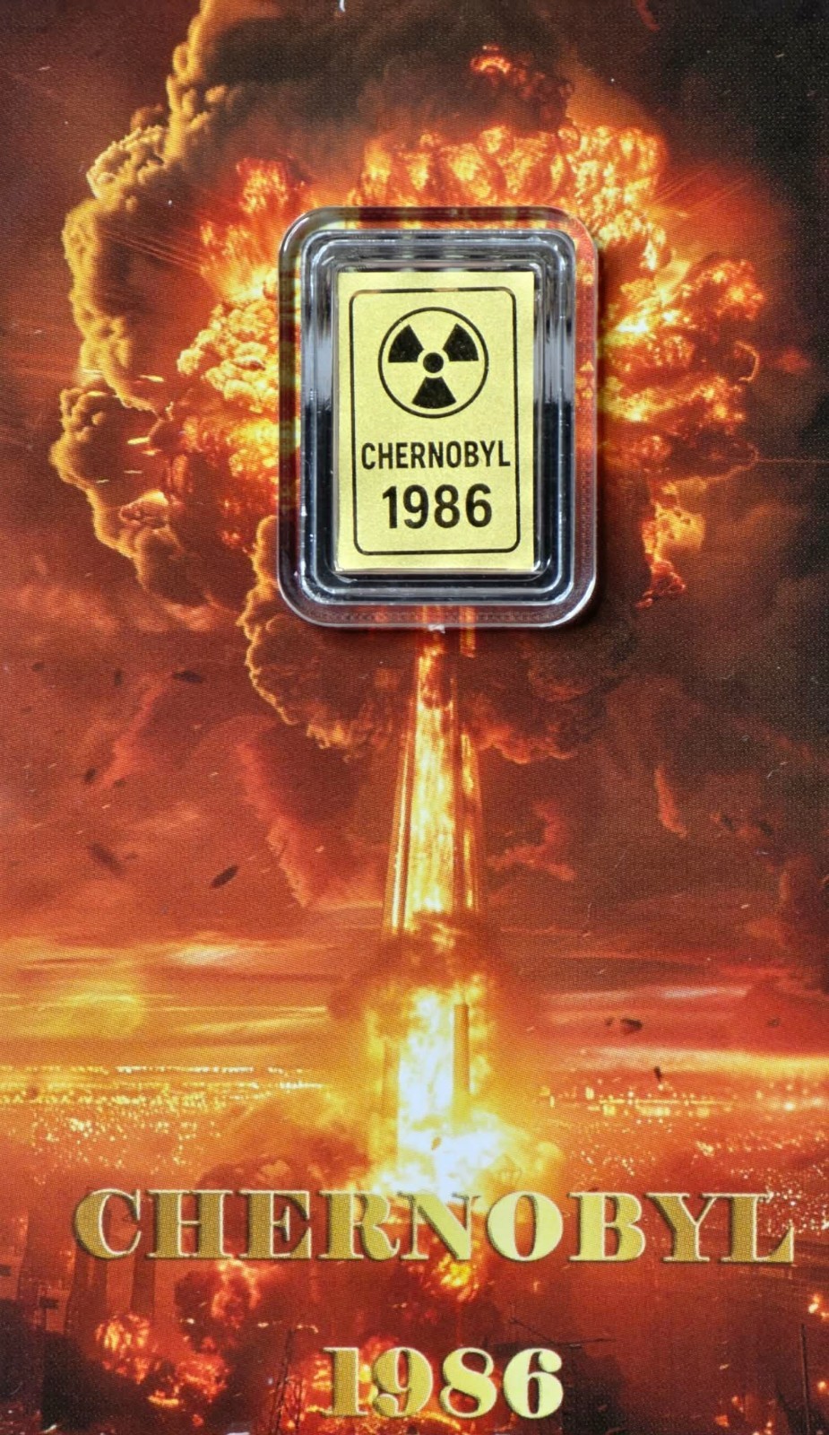 2026 Liberia Chernobyl 1986 Gold Coin Bar 1/1000 oz .9999 w/ COA