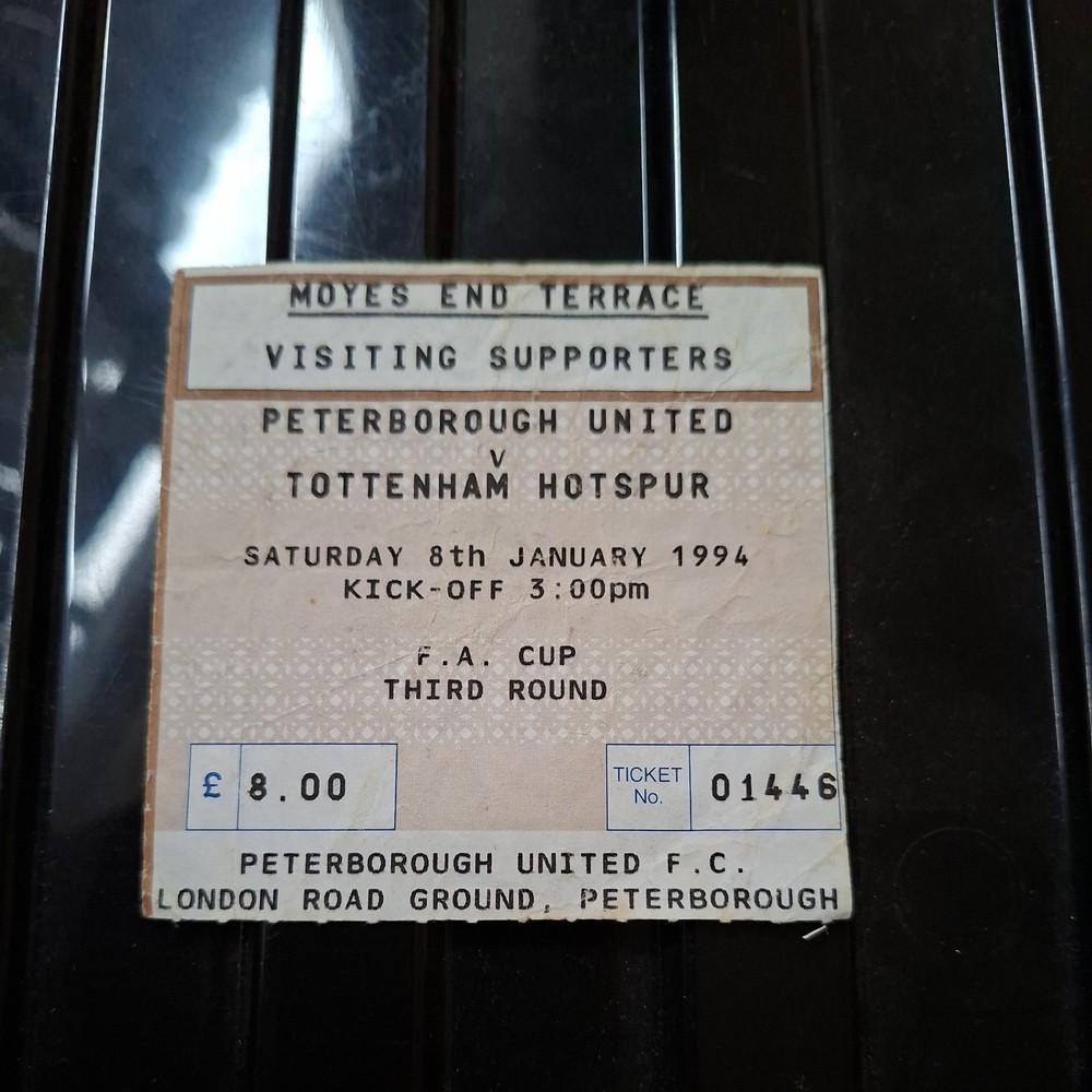 8/1/1994 Peterborough v Tottenham FA cup Ticket