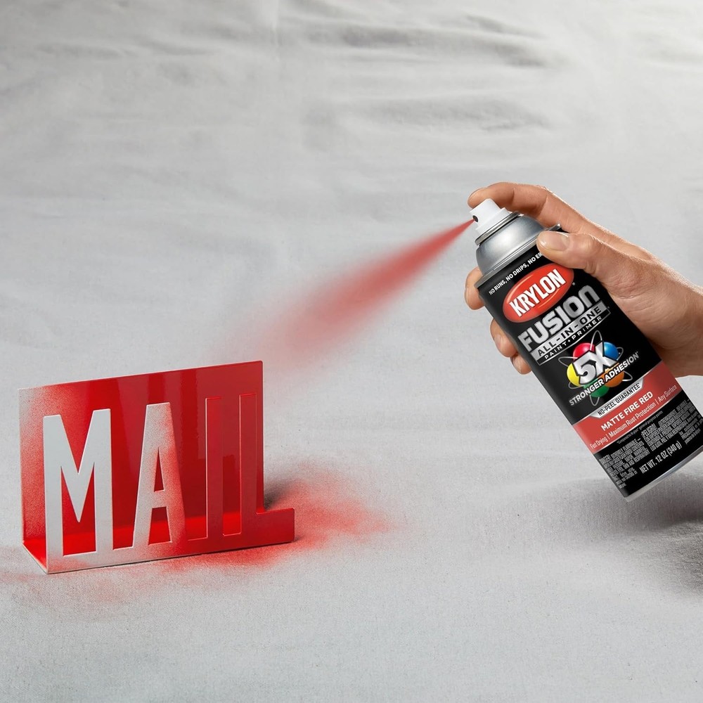 Multi-Surface Fire Red Spray Paint - 12 oz All-In-One Solution for Projects