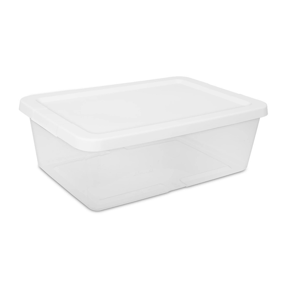 3-Pack Small Storage Bins 12 Quart Clear Plastic Container with Snap-On Lid