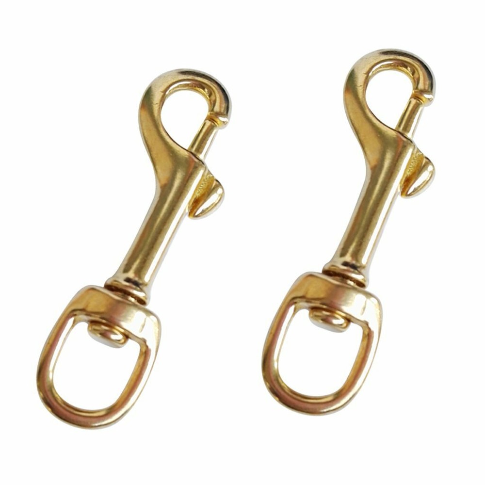 2pc Solid Brass Scuba Diving Hook Single Ended Clip Hook Bolt Snap Diving Buckle