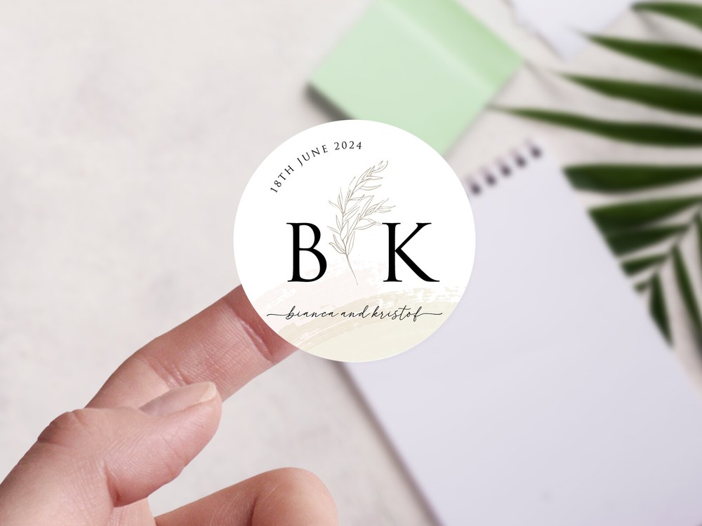 Personalised wedding round sticker labels, custom stickers