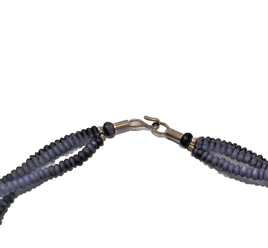 Multi Strand Seed Bead Carved Elephants Open Hook Necklace