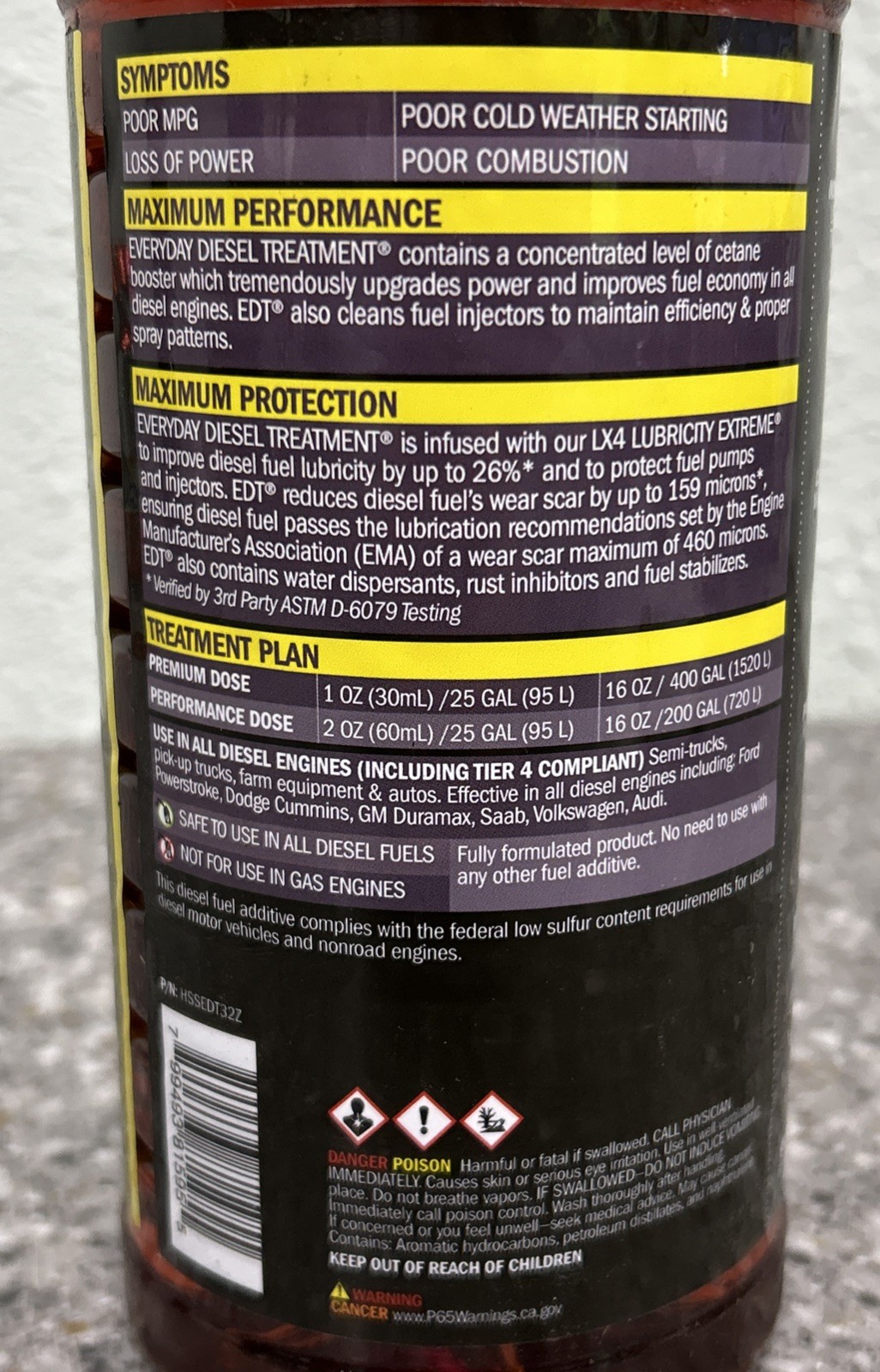 Hot Shot's Secret Everyday Diesel Treatment 32oz, 6-in-1 Diesel Additive