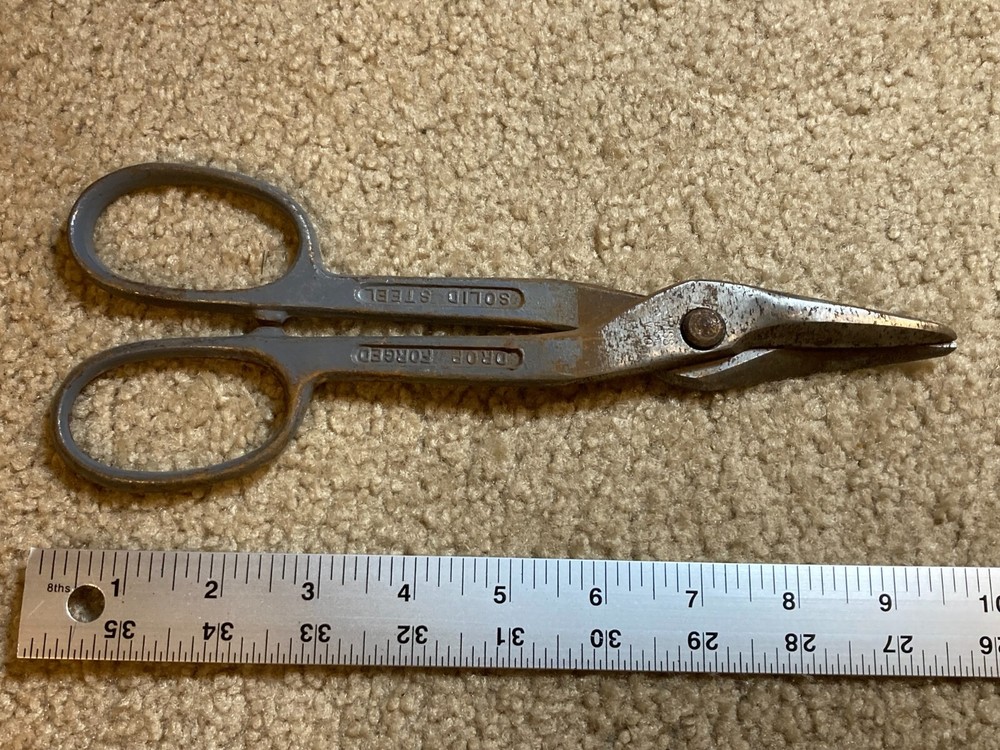 Tin Snips Shears Cutting Tool Drop Forged Solid Steel Blades 10 in Hand Tool