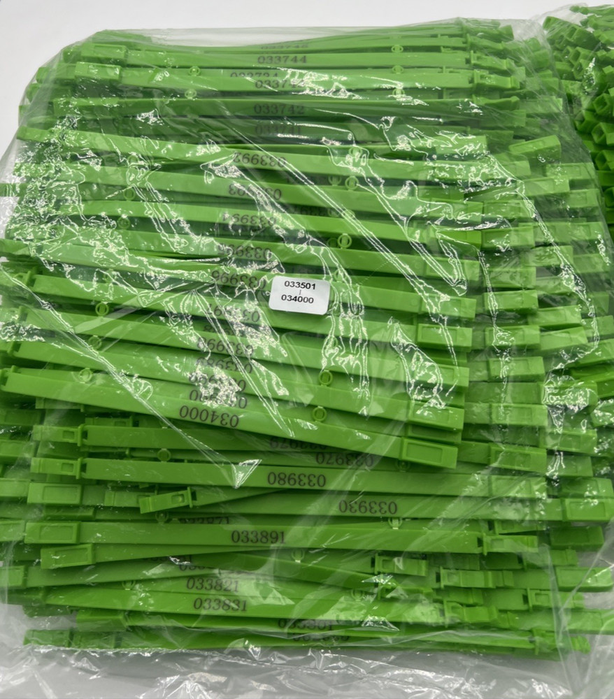 1000 Numbered Plastic Tamper Seals Security Shipping Tags Fixed Length Container