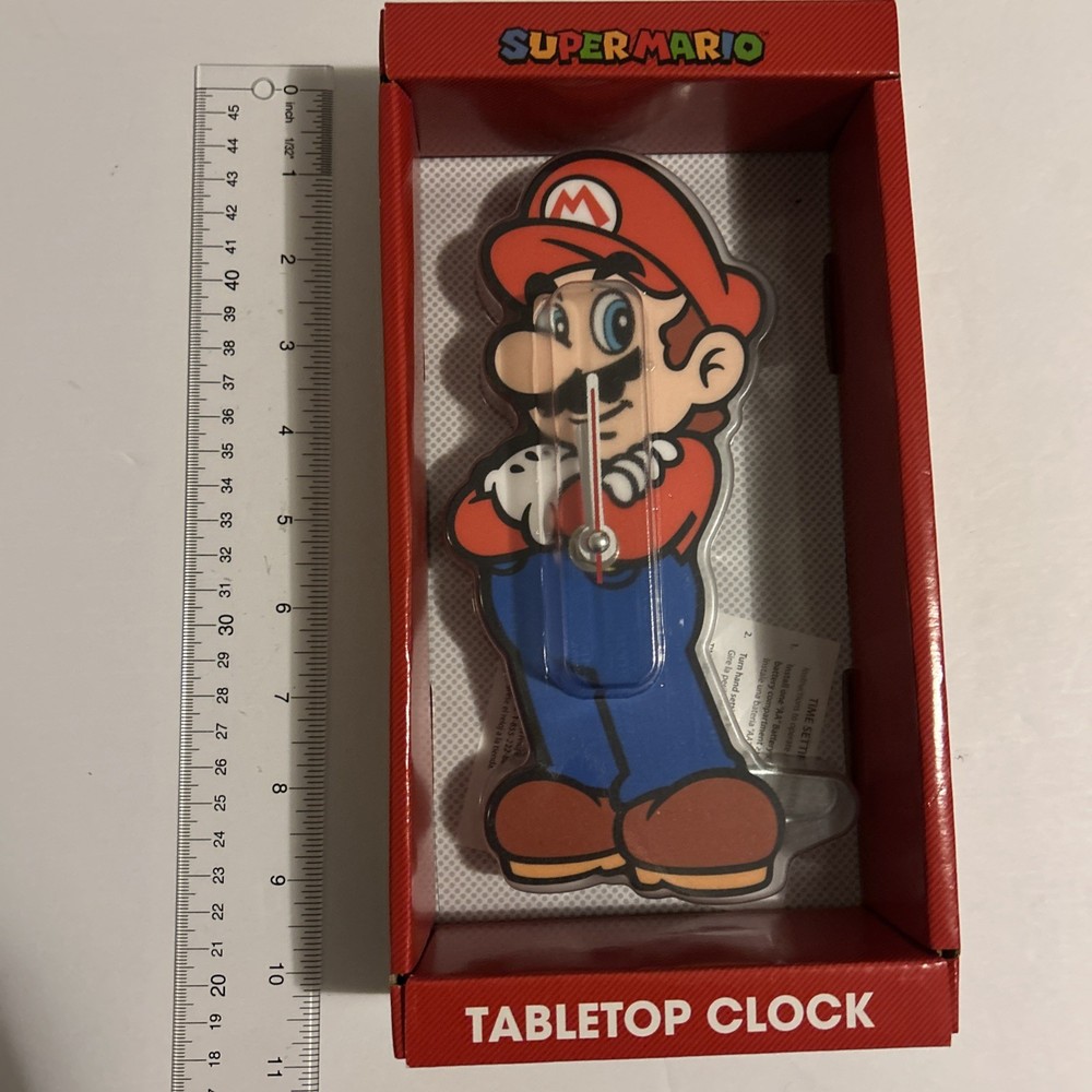 Retro Nintendo Super Mario Tabletop Clock Battery Powered