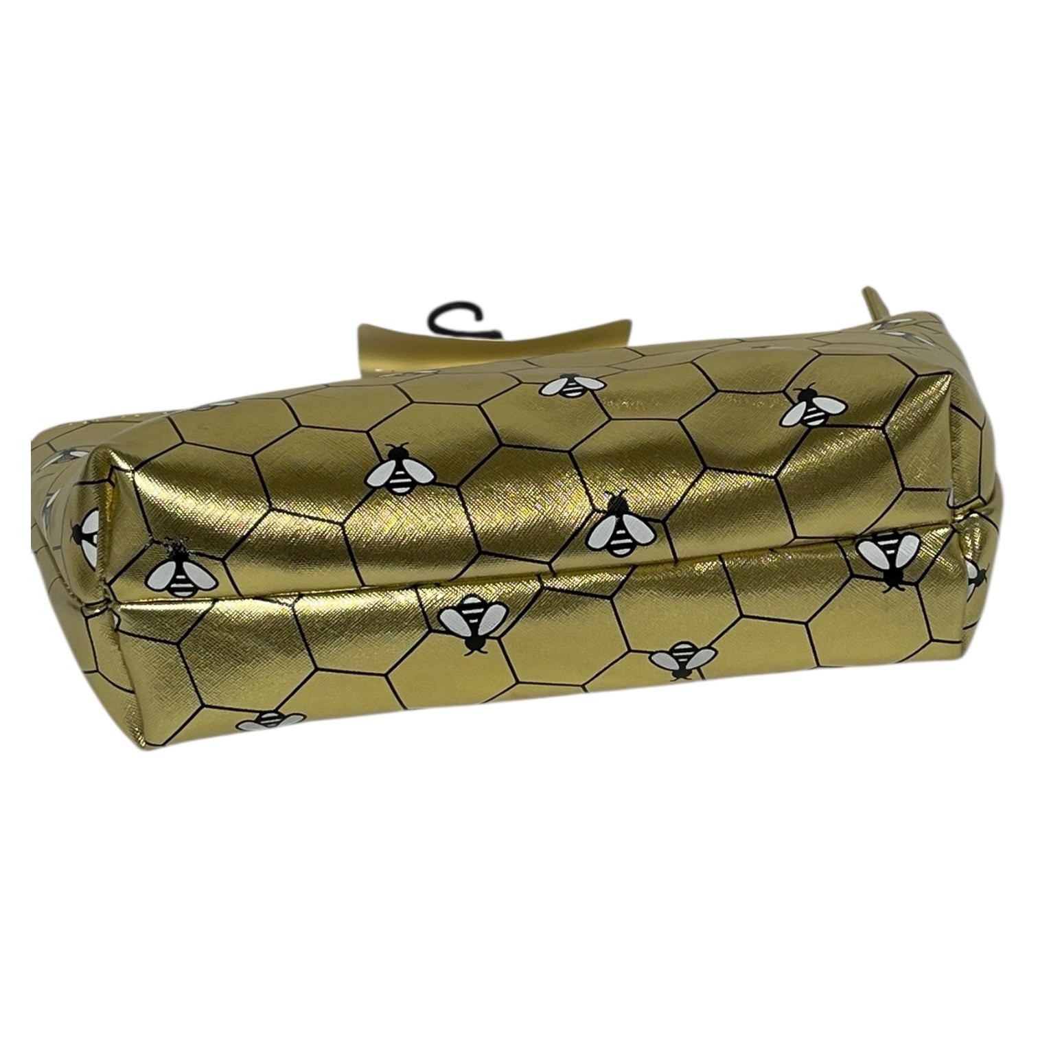 Disney Winnie the Pooh Gold Honey Bees Large Cosmetic Travel Bag Pouch NWT