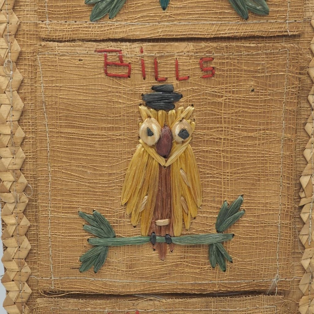 Florida Straw Wall Hanging Letters Bills Envelope Organizer
