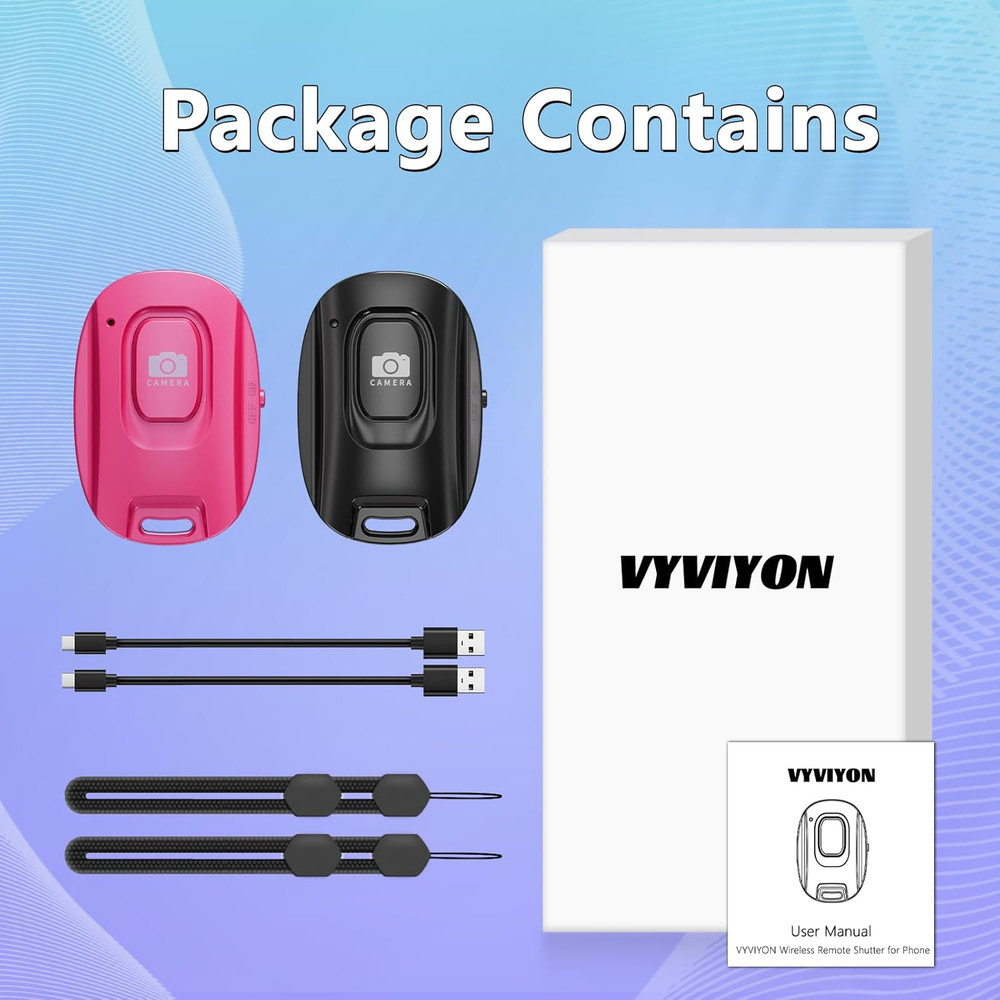 Bluetooth Camera Remote Shutter for Iphone and Android Smartphones, Rechargeable