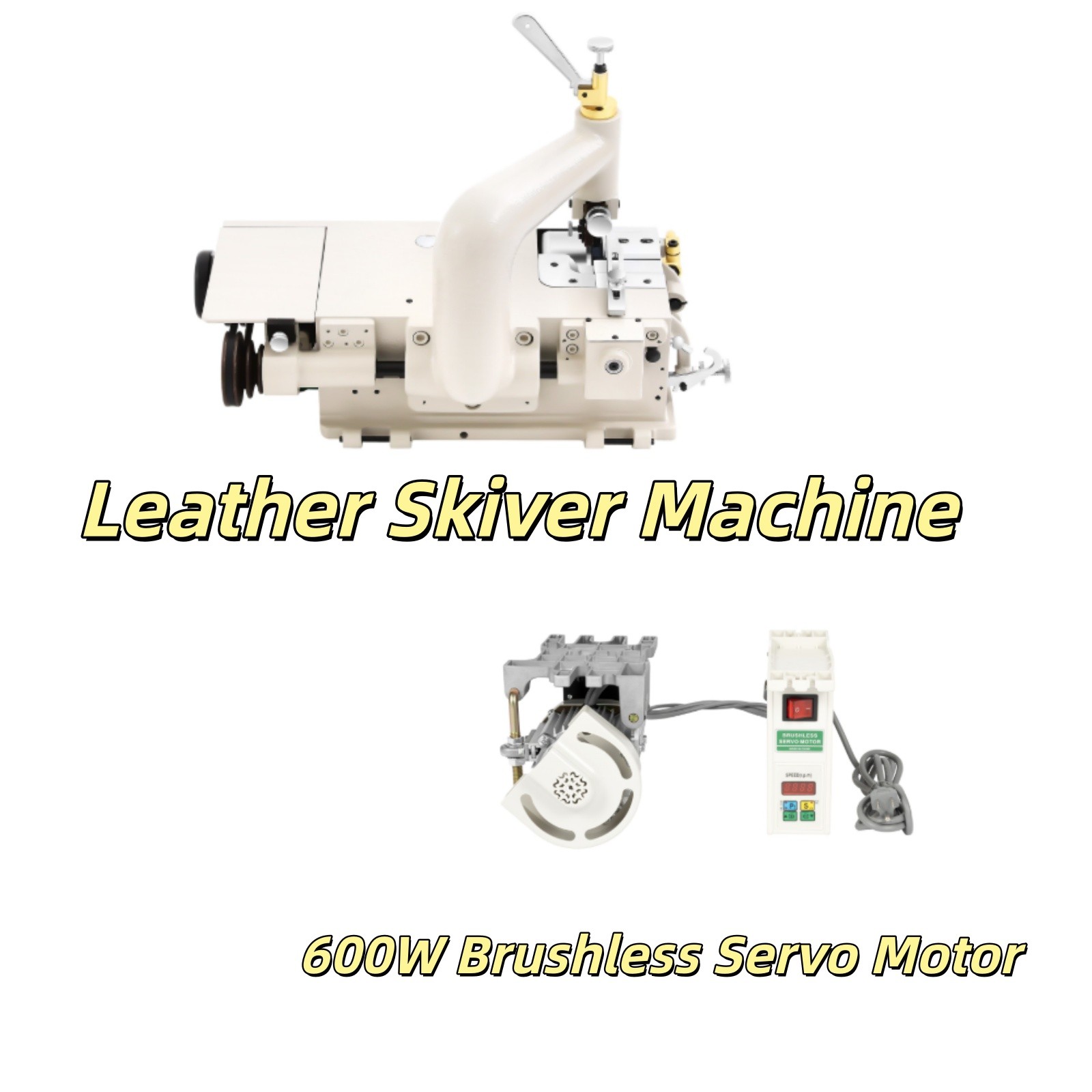 Electric Leather Skiver Skiving Peeling Machine & 600W Brushless Servo Motor Set