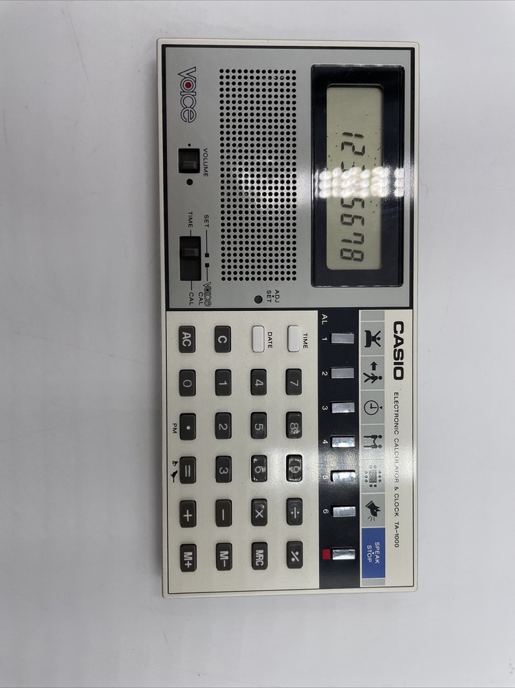Casio Voice TA-1000 Calculator & Clock Box 1983