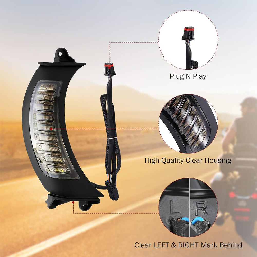 LED DRL Headlight Hi/Lo / Vent Turn Signal For Harley Road Glide FLTR 2015-2024