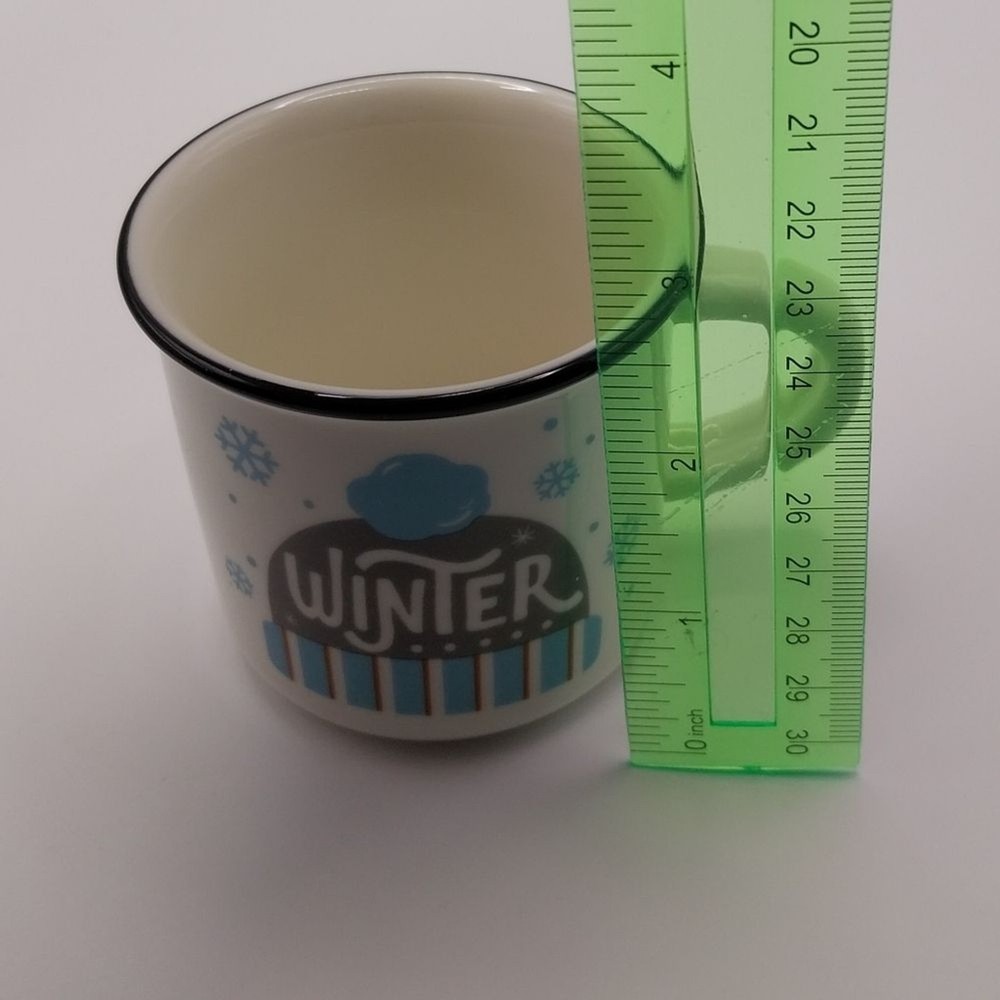 Winter Themed White and Blue Mug