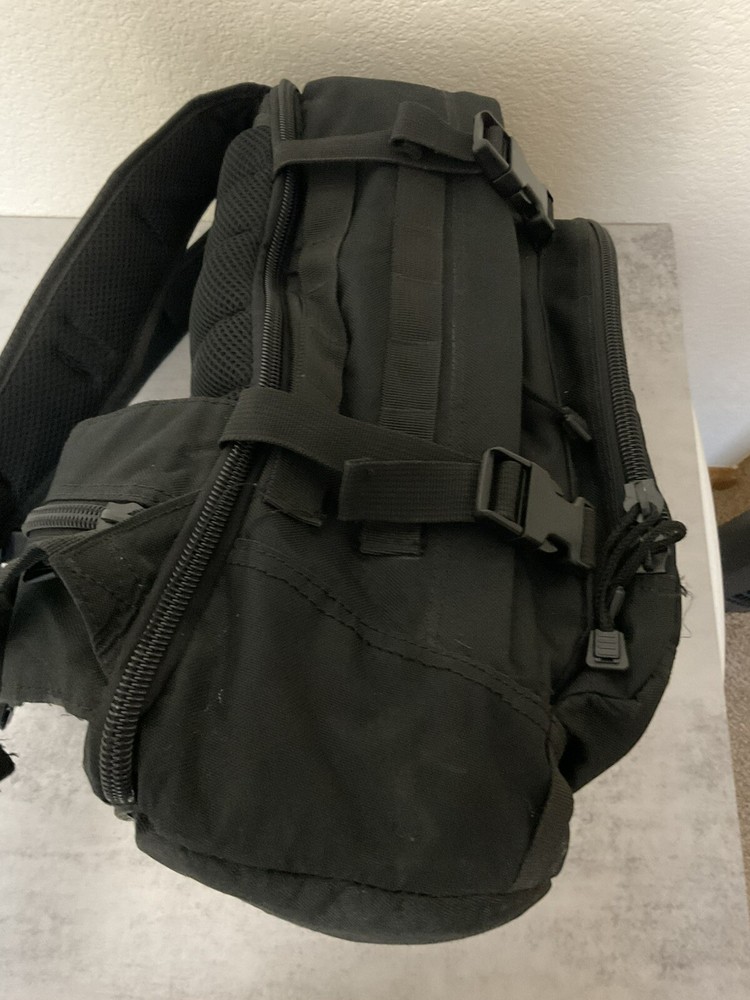 Fox Tactical Backpack Black Multi Compartments Hiking Outdoors - See Notes