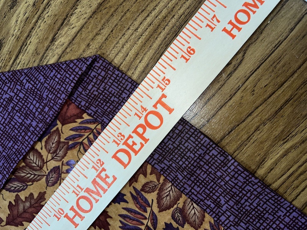 Handmade Table Runner Fall Leaves & Purple - 14" X 42"