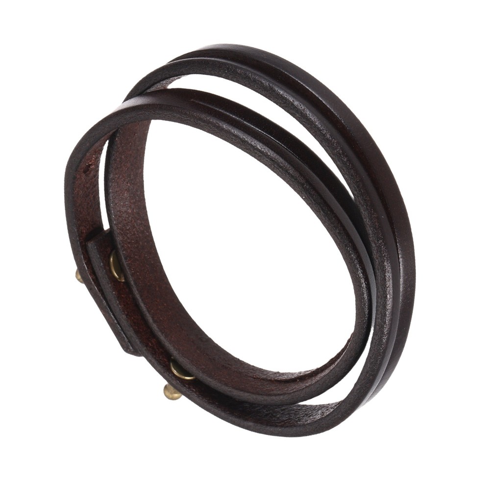 Plain Leather Bracelets Buckle Bangle,Brown Wrap Bracelet Bracelets