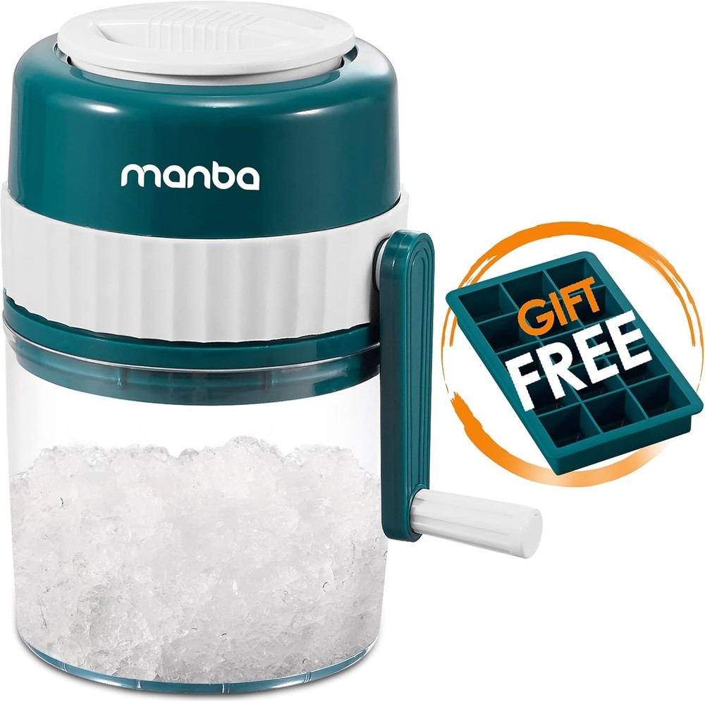 BPA Free Ice Crusher & Shaved Ice Machine - Includes Ice Cube Tray for 15 Blocks
