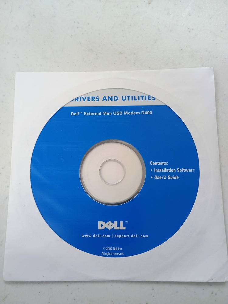 Dell External Mini USB Modem D400 Drivers & Utilities Installation Software CD