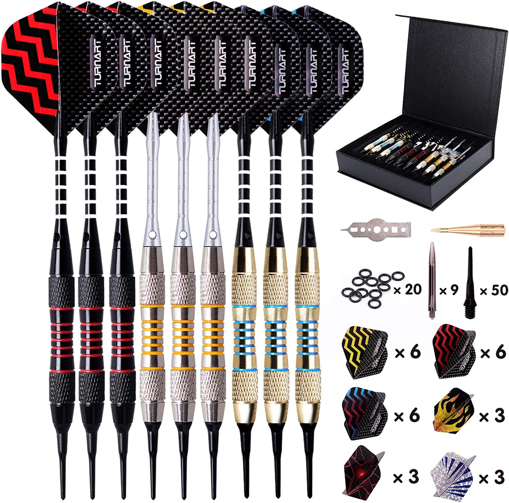 Darts Plastic Tip - Professional Soft Tip Darts Set for Electronic Dartboard 9 P