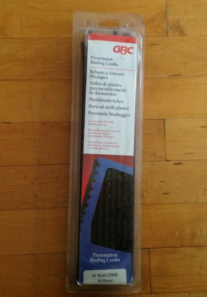 GBC Presentation Binding Combs Spines 1/4 -0.25 "Inch Black 50 Count