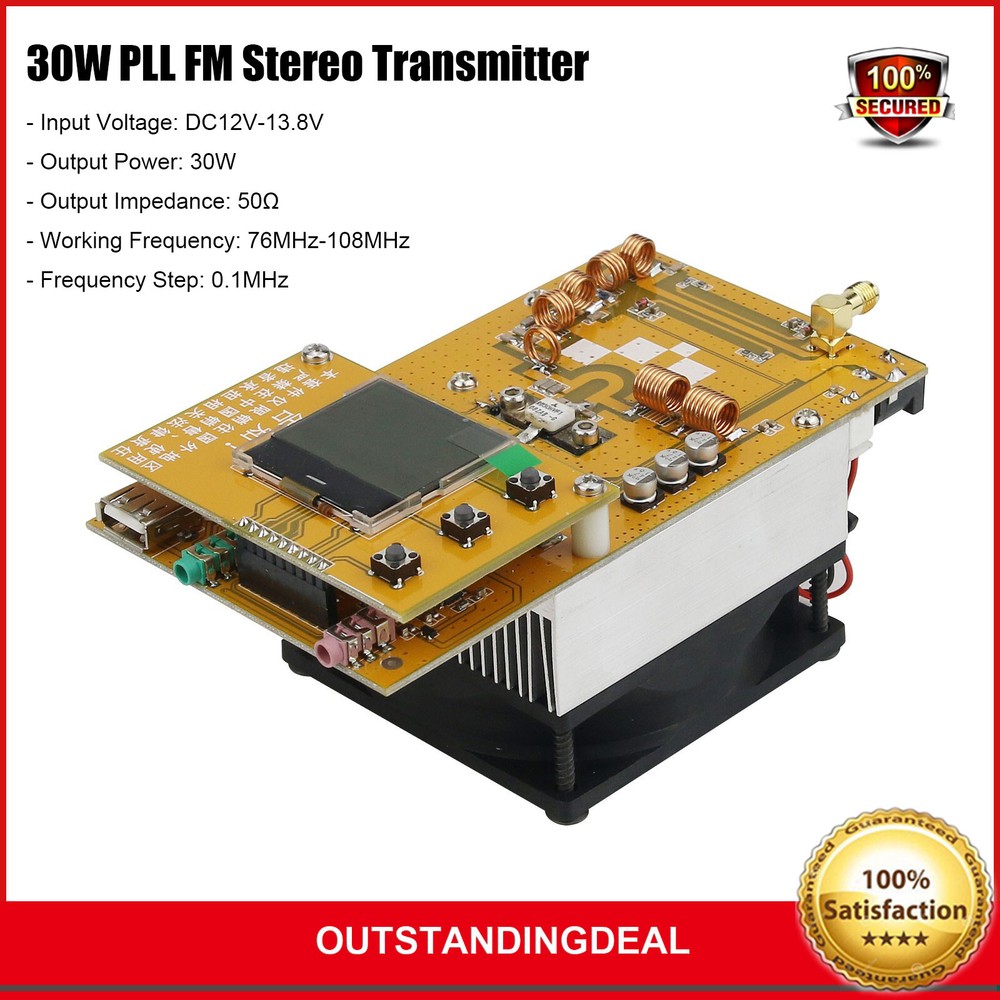 30W 76MHz-108MHz PLL FM Stereo Transmitter Digital Radio Transmitter os67
