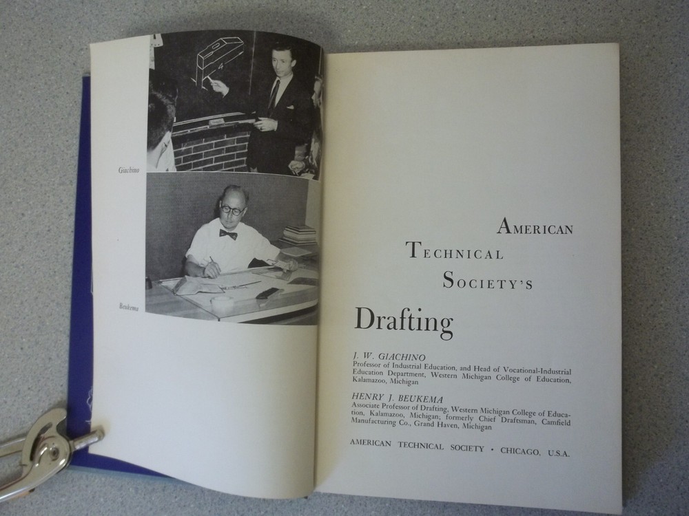 Architectural Drafting book and drafting tools ATS 1955 Beukema, Dietzgen