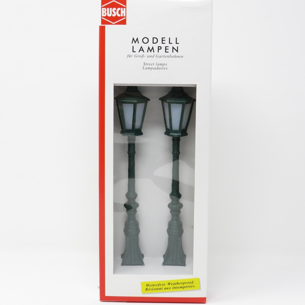 Busch 8621 Lighted Old-Time Street Lamp Post Set G Scale Model Train Layout